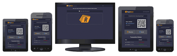 Rush Wallet desktop interface across devices